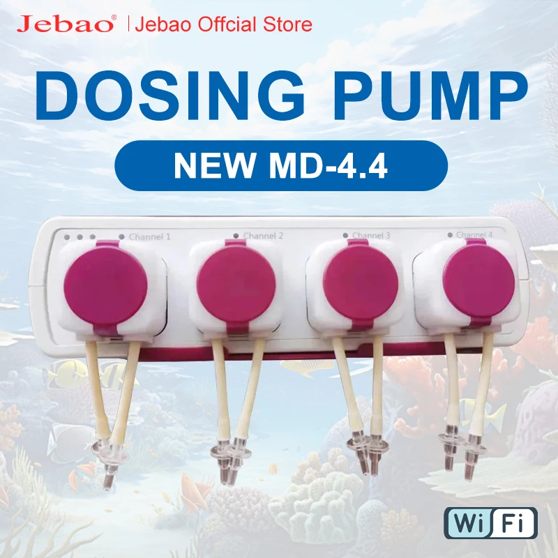 Jebao Neue MD4.4 Auto Dosierpumpe-Automatische Marine Riff Dosierer WIFI Steuerung 12V 3W 9W Für Aquarien Zubehör Wasserpumpe Filter