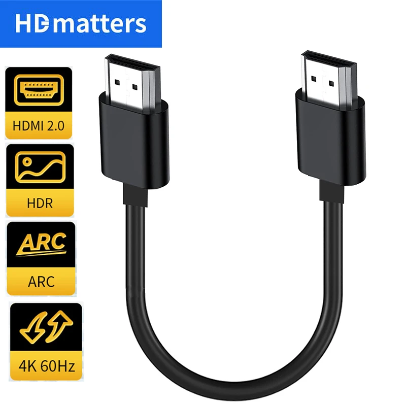 울트라 숏 HDMI 2.0 케이블 4K 60Hz HDR HDMI 케이블 리드 HDMI HDR/CEC/Arc 지원 HDMI 코드 15CM/0.6M/1M/1.8M 얀덱스 TV PS5 애플용