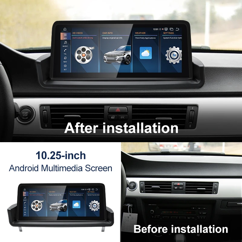 Qulacomm Snapdragon 680 Android 13 8G 256G 1920 x720 per BMW serie 3 E90 E91 E92 E93 lettori multimediali per AUTO Wireless CarPlay AUTO