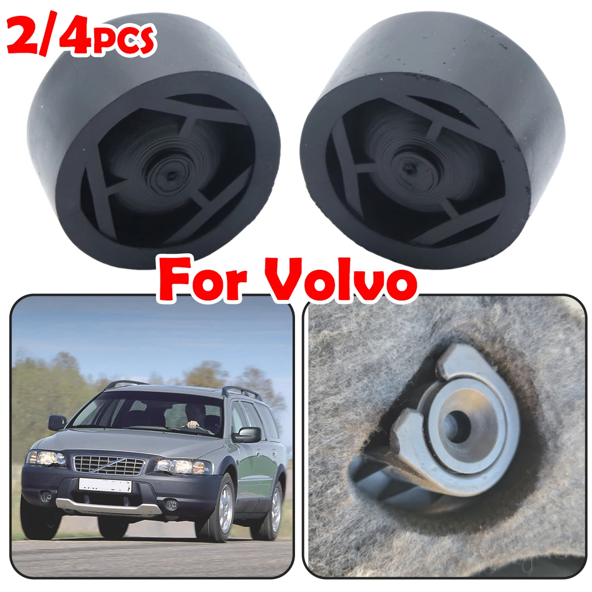 2/4pcs Engine Rubber Mounting Bush Protective Under Guard Plate Clip Grommet Support Bungs For Volvo S60 S80 V70 XC60 XC70 XC90