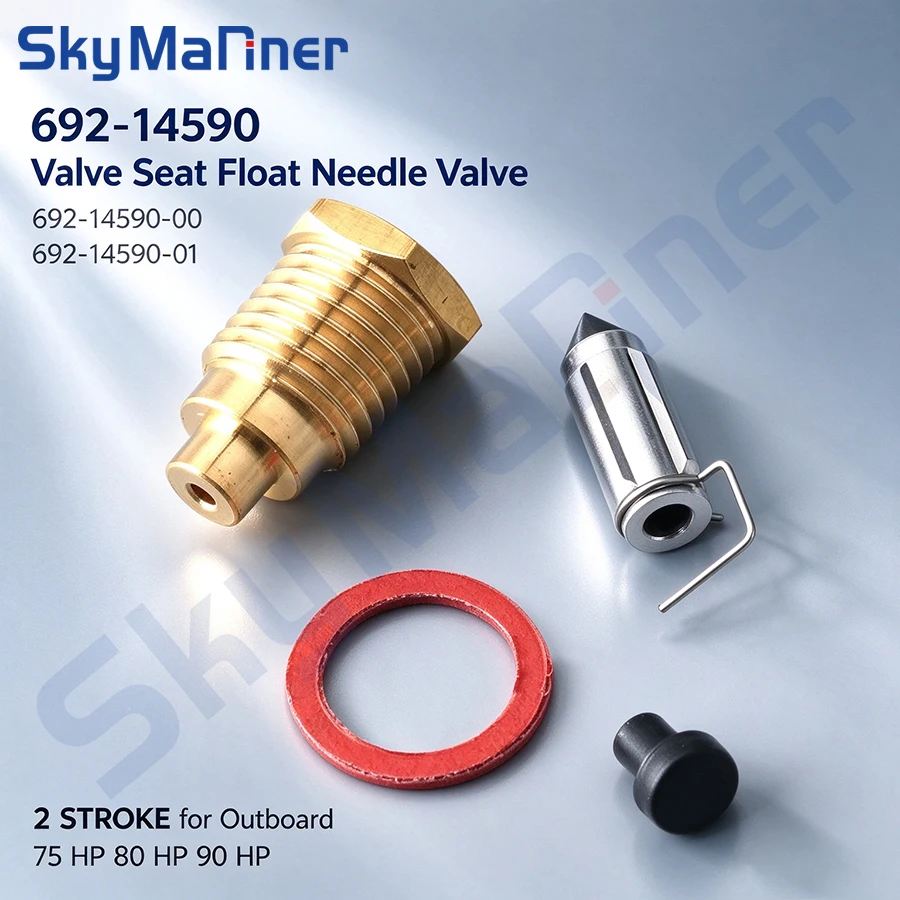 Outboard Valve Seat Float Needle Valve 692-14590 692-14590-00 692-14590-01 For Yamaha 2-Stroke 75HP 80HP 90HP Boat Engine Parts