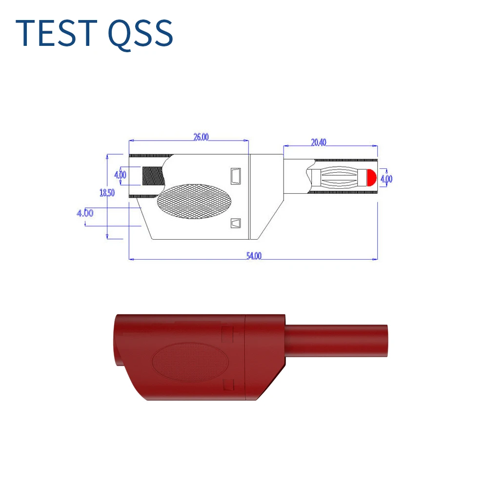 QSS 5PCS Multimeter Test Leads Dual 4MM Banana Plug Fully Insulated Safety Stackable Copper Cable Test Tool Accessories  Q.70016