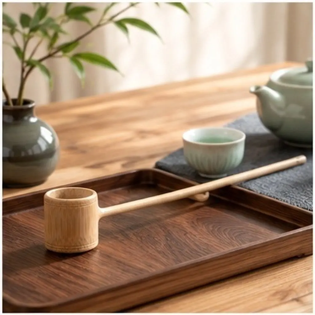 Bamboo Water Ladle Long Handle Retro Design Safe Smooth Surface Tea Ceremony Accessory Water Dipper Spoon for Tea Soup Wine
