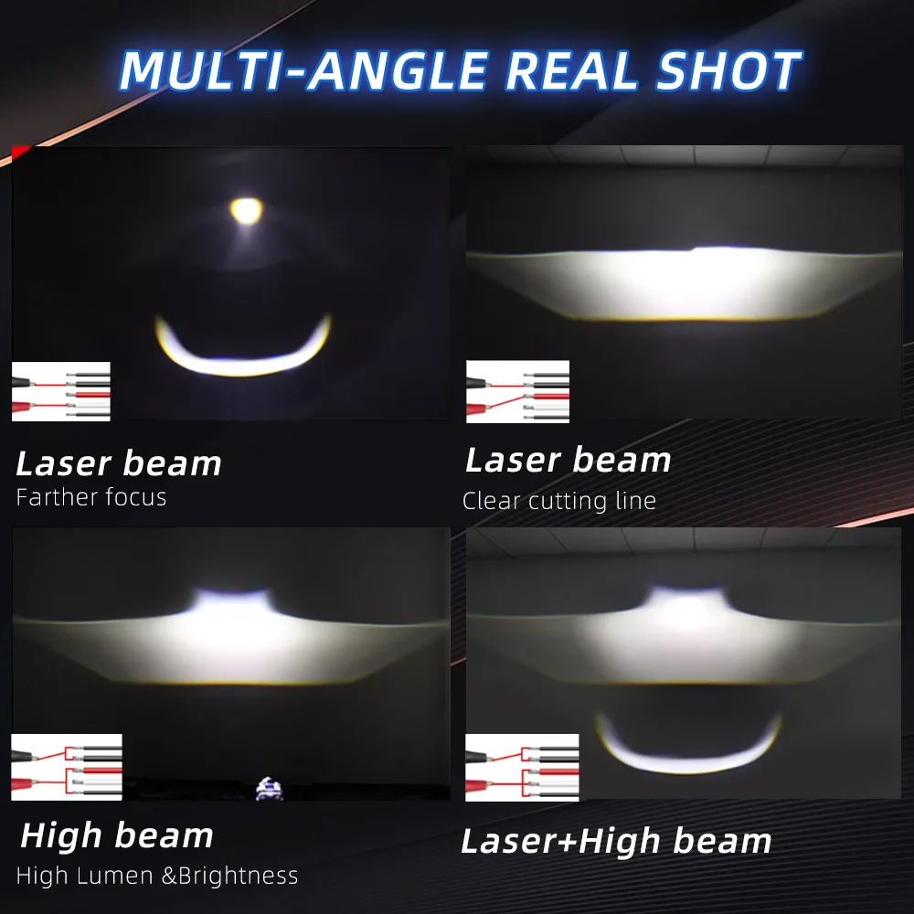 3inch Laser Bi Led Headlight H7 LED H4 Bulb Len Universal 3 inch Lens Projector 9005 9006 Super Bright Headlights Fog Lamp