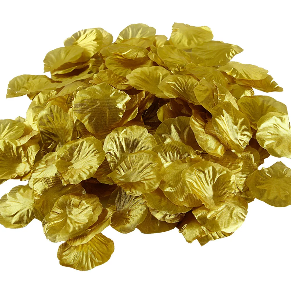 100Pcs Artificial Rose Petals Fabric Made Realistic Decorative Reusable Wedding Party Centerpiece Table Scatter Gold Rose Petals