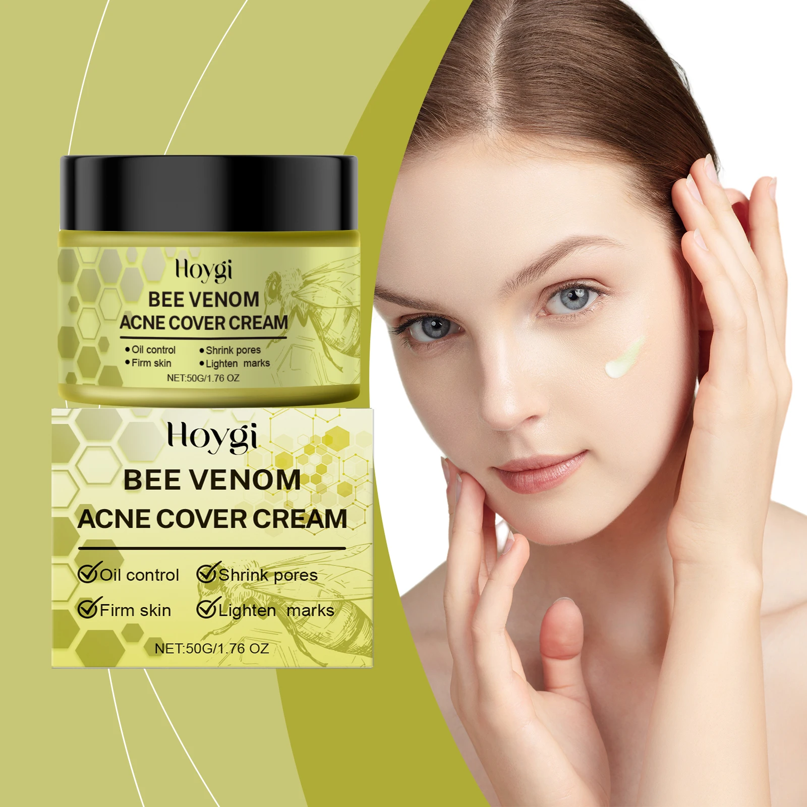 Hoygi Beesvenom crema para eliminar el acné brillo refrescante Control de aceite equilibrio piel suave hidratante cuidado de la piel hidratante