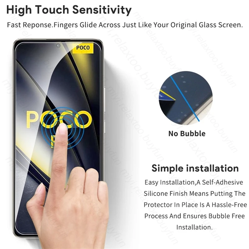 6In1 PocoF6 kaca untuk Poco F6 5G pelindung layar lensa kamera Poko kecil F 6 F6Pro 2024,, Pocof6pro 6.67 inci