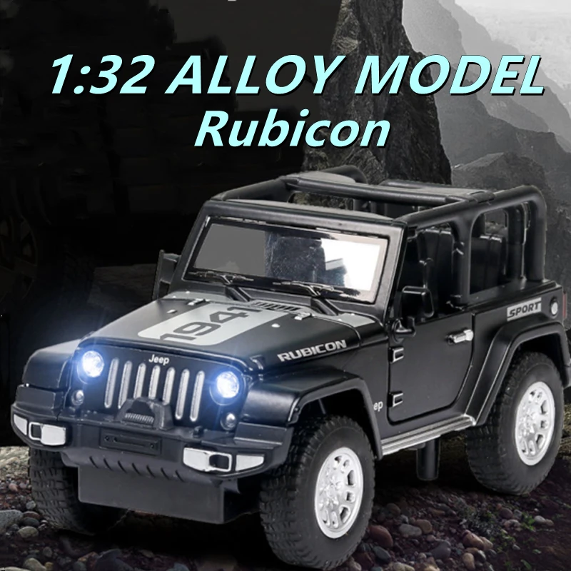 1:32 Jeeps Wrangler Rubicon Alloy Car Model Diecasts Metal Toy Off-road Vehicles Car Model High Simulation Collection Kids Gifts