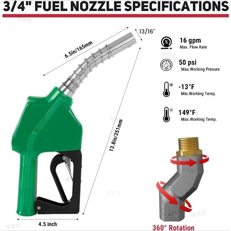 Aluminum Alloy Refueling Nozzle Auto Shut Off Fuel Pistol Refueling Gun Gasoline/diesel Refueling Machine for Garage/Gas Station