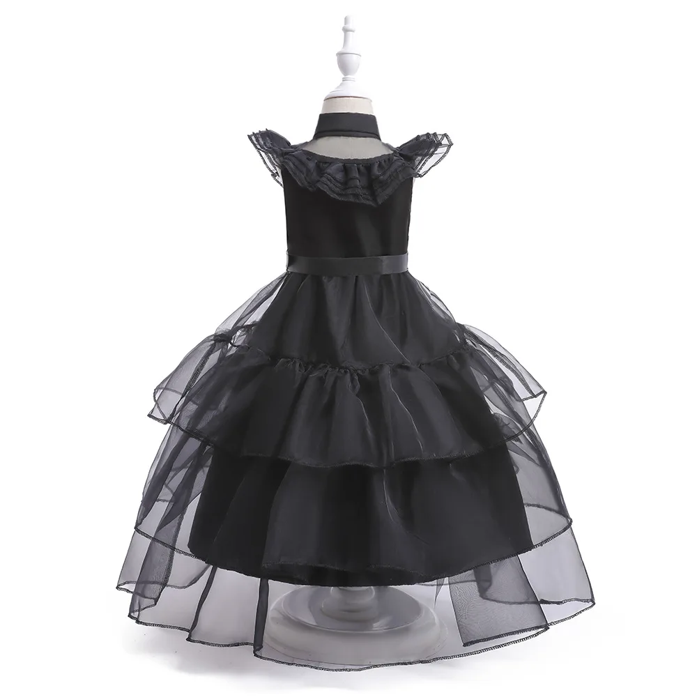 Costume de Cosplay du mercredi Addams pour Fille de 3 à 10 ans, Robe de Soirée Éducative en Maille, Tenue de Carnaval, Identité v cos