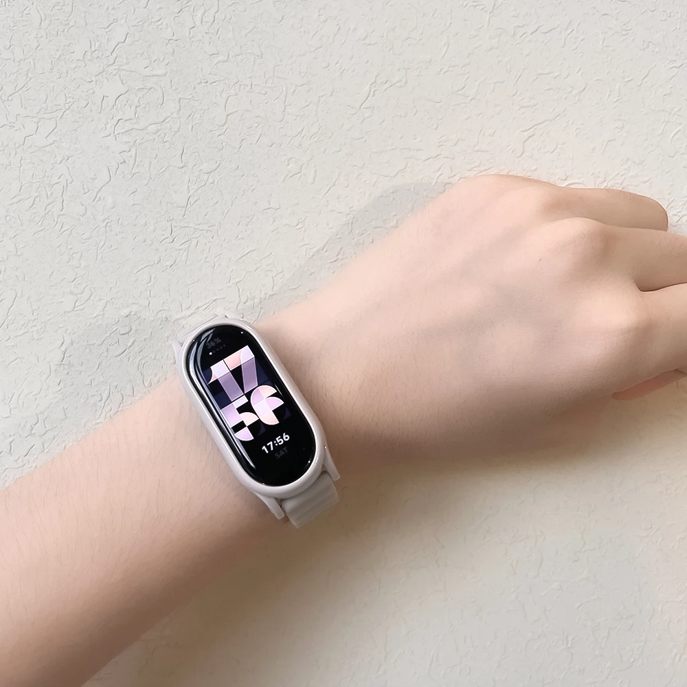 حزام Mi Band 10 9 8 لسوار for Xiaomi Smart Band 9 10 من السيراميك، سوار ساعة من السيليكون قابل للتنفس