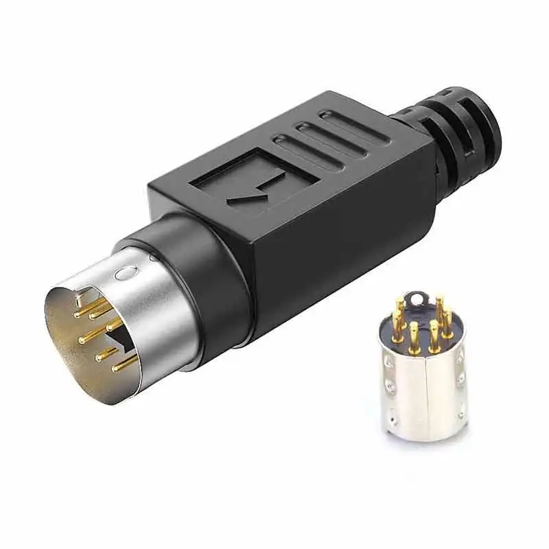 5pcs/set MD8 Din Connector with Shell Male Female 4Pin 5Pin 8Pin S Terminal PS/2 Plug PLC Connector Midin8 P 6-pin Connector