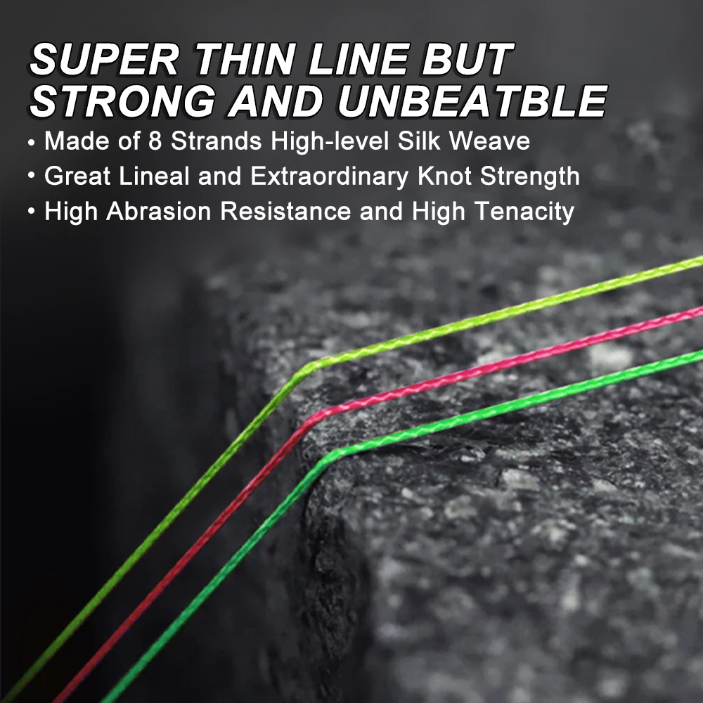 MIFINE 2 in 1 Pack INCISIVE Invisible Braided X8 Fishing Line 5 Multicolor 145M 8 Strands Strong PE Line Carp Wire Accessories