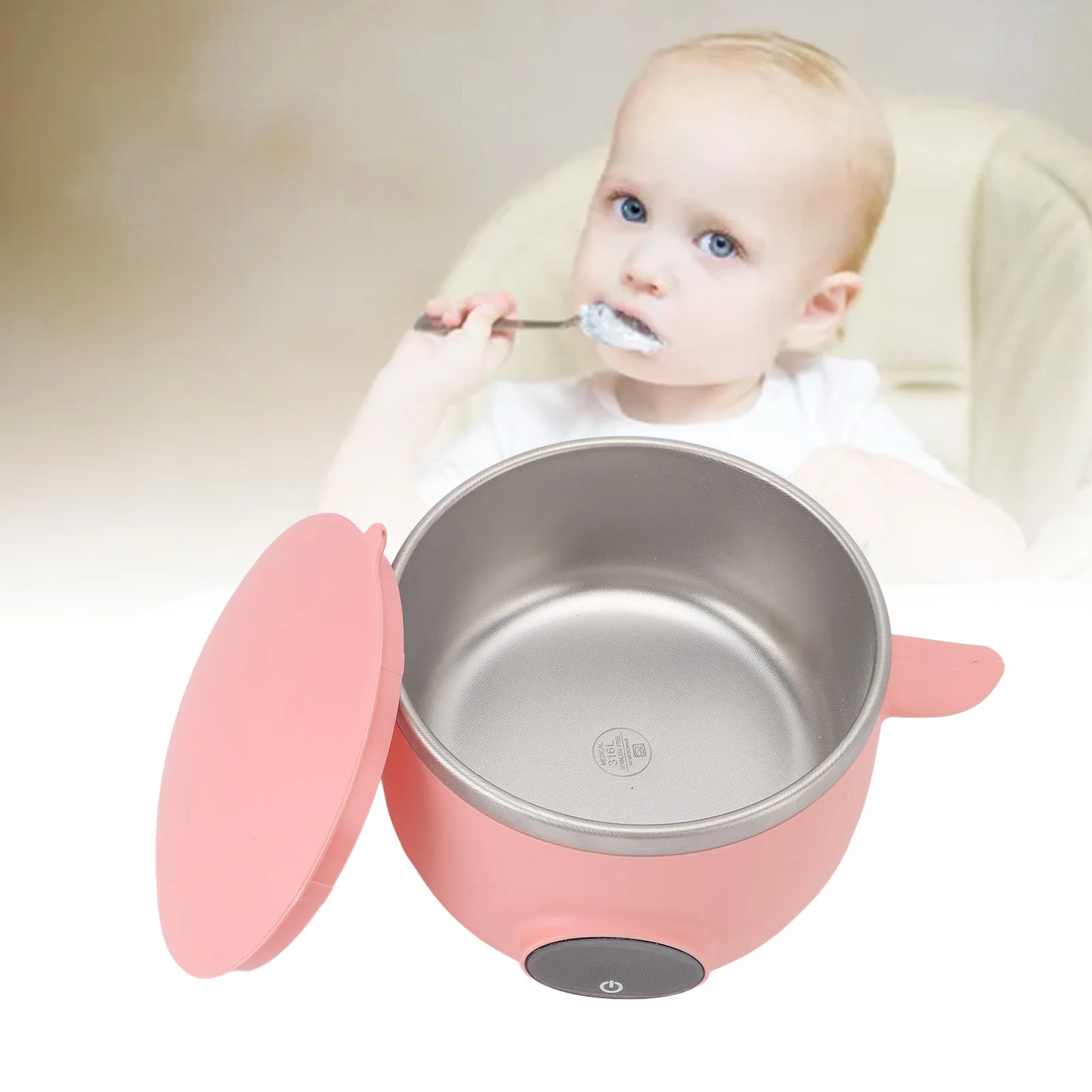

Toddler Smart Insulated Bowl 45 Degree Centigrade Portable Magnetic Rechargeable Toddler Food Bowl Easy To Use for Kids