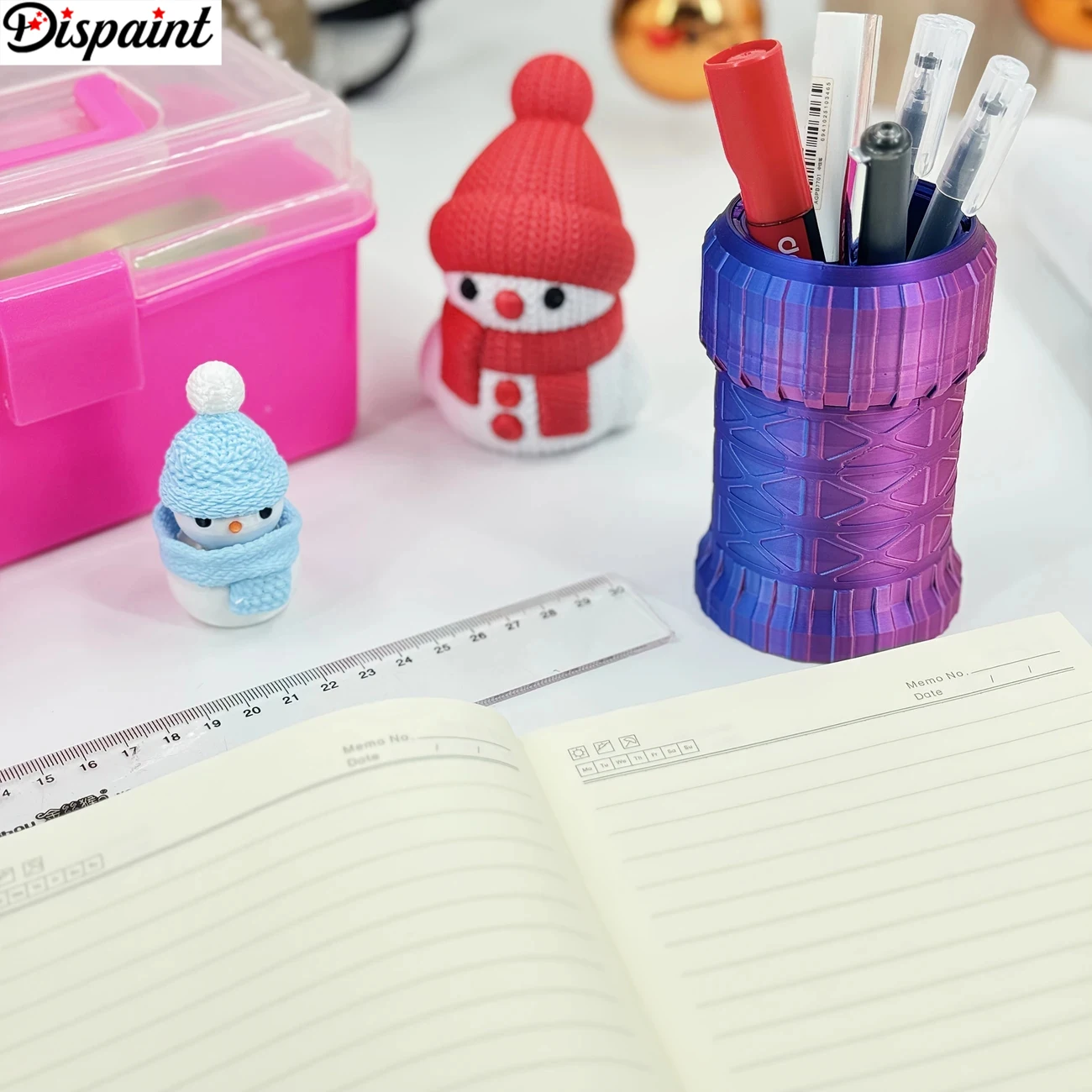 منظم مكتب دوار من Dispaint، حاوية أقلام مثقاب منقط، ملحقات أدوات طلاء ماسية ثلاثية الأبعاد، تخزين قابل للتعديل للتطريز #1