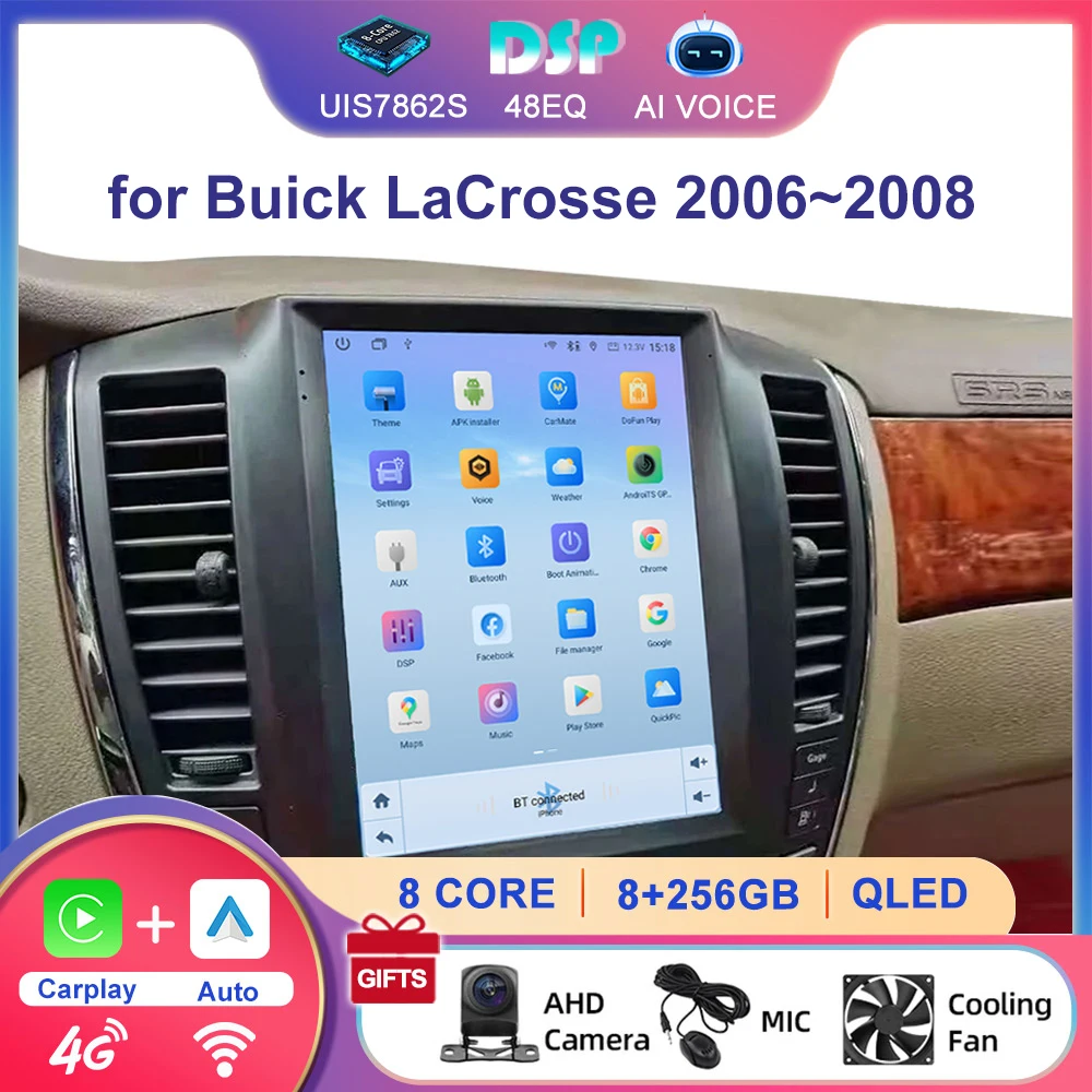 8 Core 4G 9.7 Inch Android Car Multimedia Carplay Player Navigation GPS Radio Stereo Touch Screen for Buick LaCrosse 2006~2008