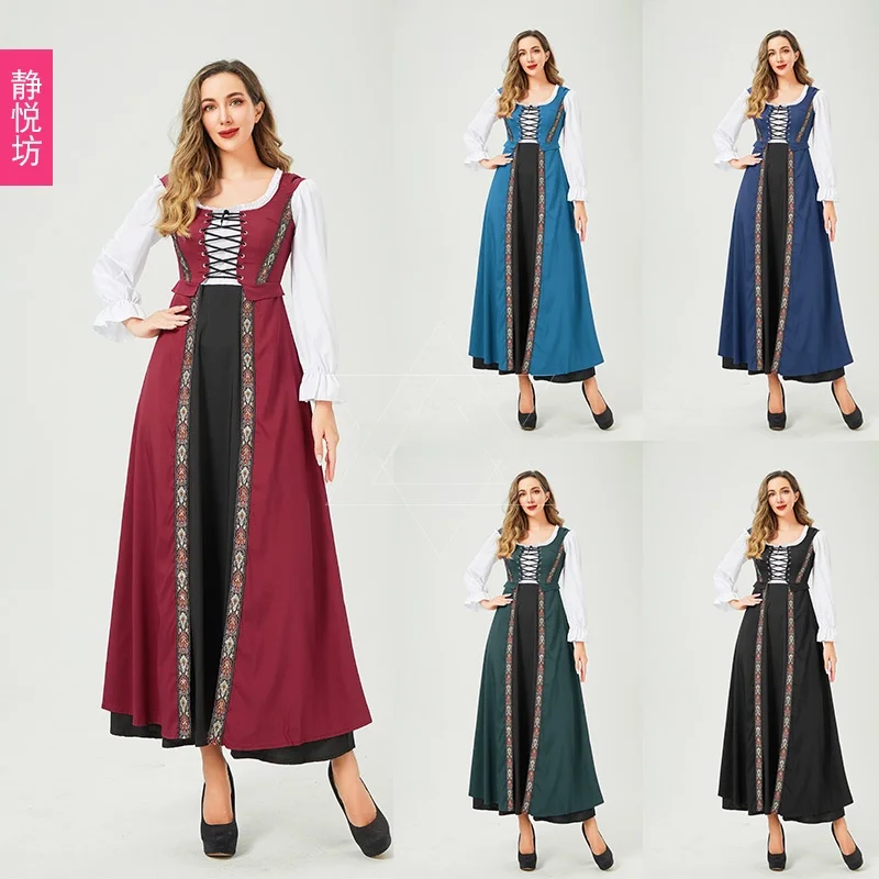 

Двойной женский костюм на Хэллоуин в стиле ретро, длинный доктор, костюм Золушки, служанки, женский наряд Dr Ele