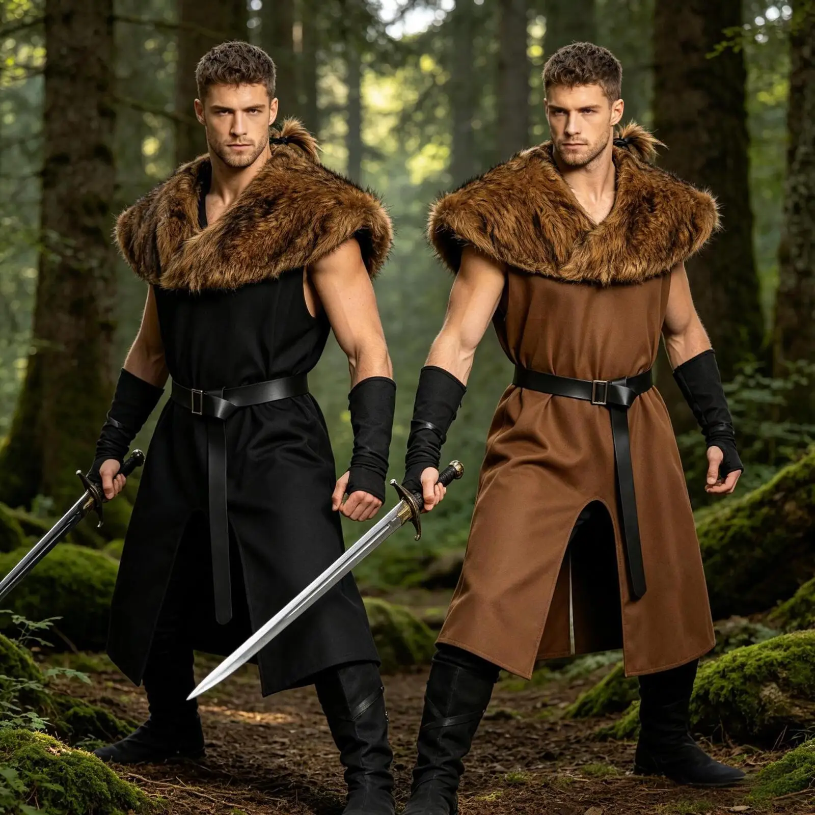 Déguisement Viking Homme Col Fausse Fourrure – photo 14