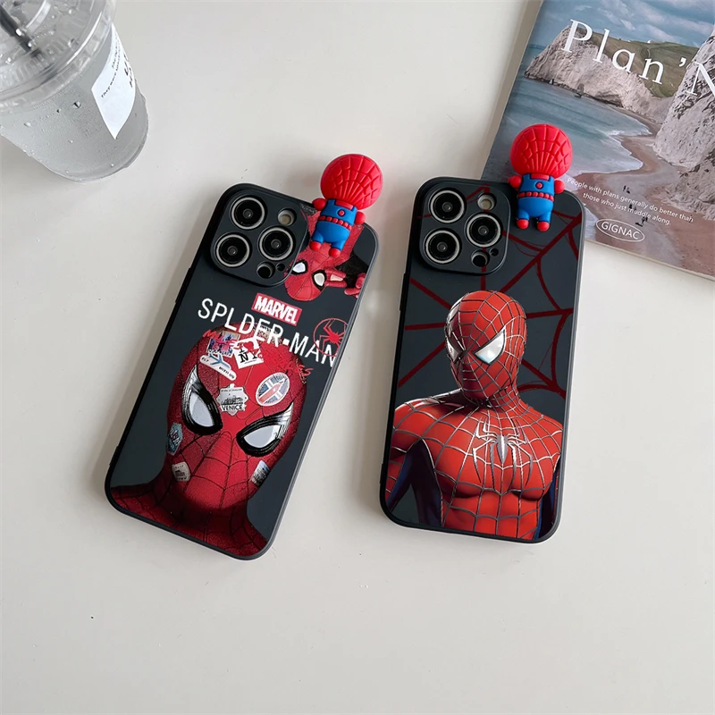 3D Spider Man Phone Case For Samsung Galaxy A16 A06 A02S A03 A04E A05 A10S A11 A12 M12 F15 M15 Strand Holder With Lanyard Cover