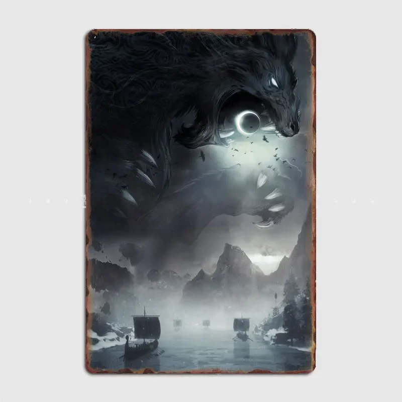 

Norse Mythology Illustrated Ragnarok is coming Metal Poster Room Wall Decor Cinema Living Custom Tin Vintage Home Decor