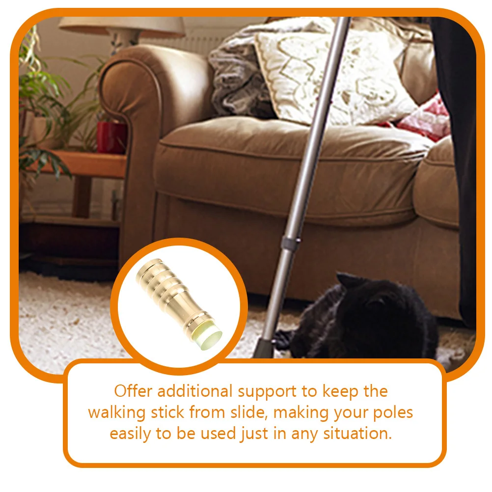 

Cane Foot Pads Non-Slip Crutch Tip Ends Metal Walking Cane Accessories Long-Lasting Walking Stick Use