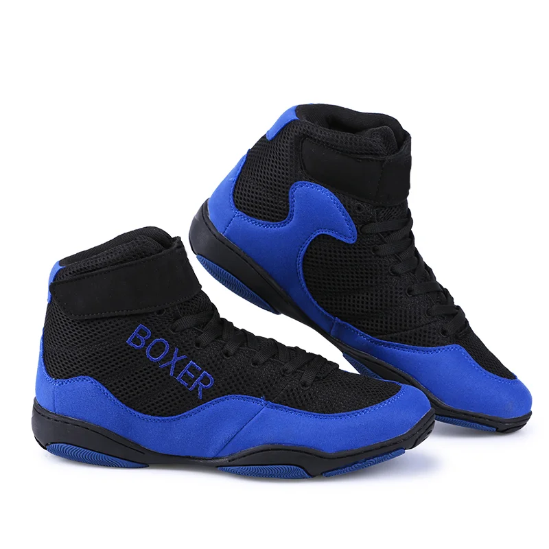 Unisex Authentic Wrestling Shoes For Men Training Shoes Cow Muscle Outsole Lace Up Boots Sneakers Professional Boxing Shoes
