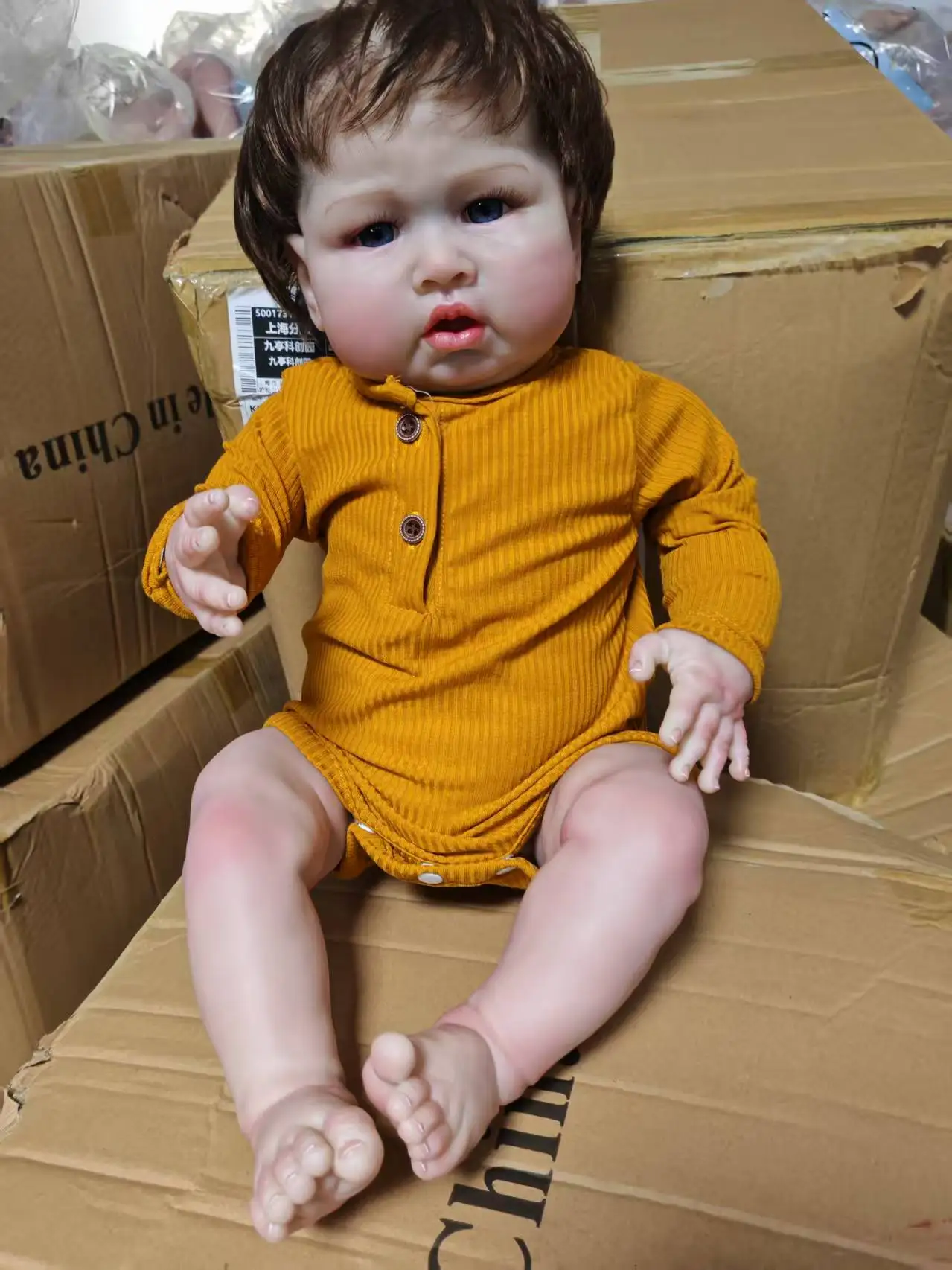 

60cm Reborn Toddler Big Gril Baby Doll Blue Sparrow Cute Collecitble Art Doll