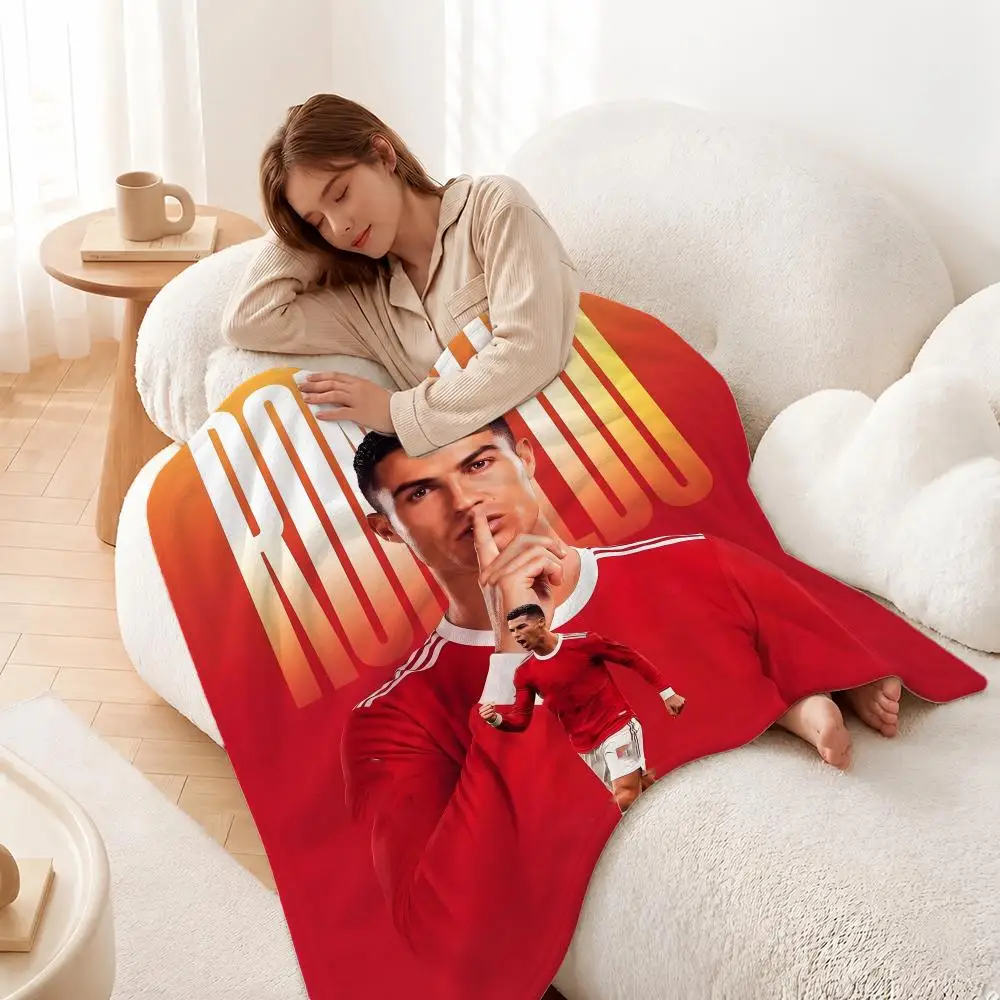 Athlete Cristiano Ronaldo Throw Plush Flannel Throw Blanket, Sofa Bed Travel Picnic Home Textile Decor