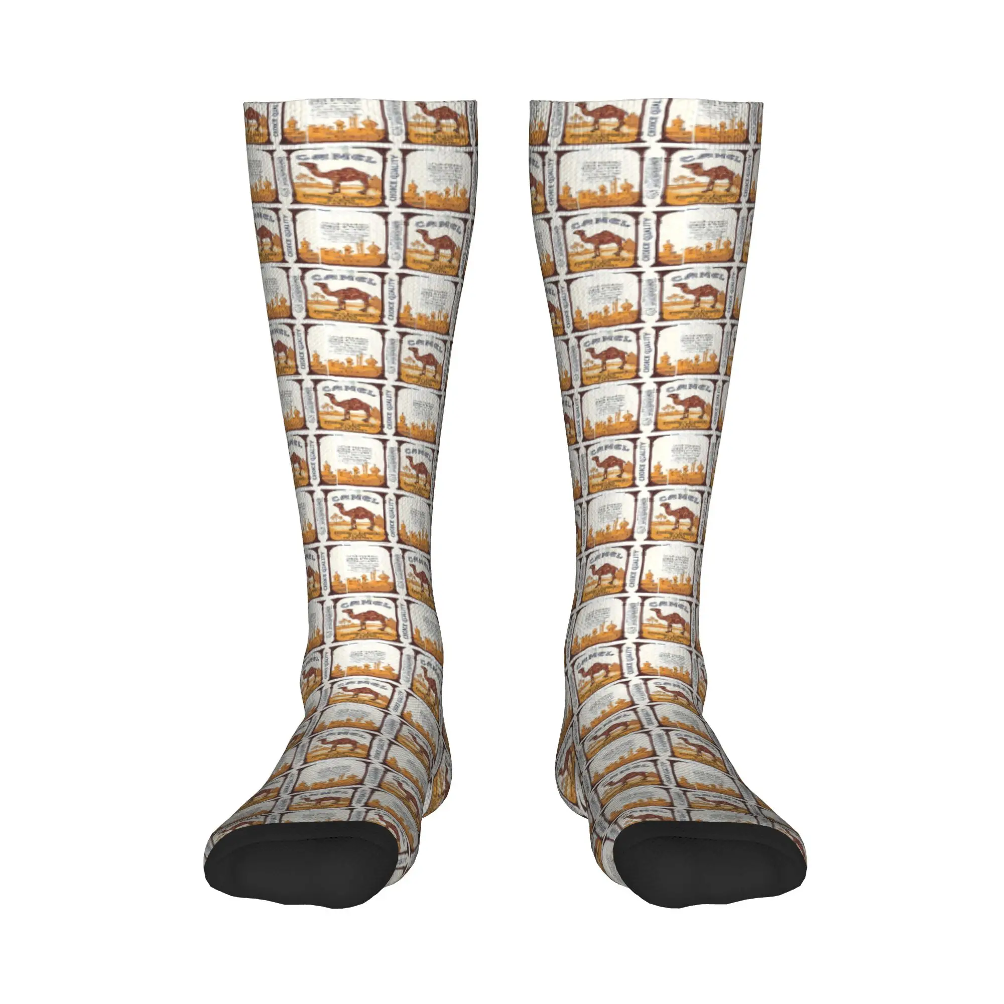 

All Seasons Crew Stockings Vintage Camel Cigarette Pack Socks Harajuku Crazy Hip Hop Long Socks Accessories for Men Women