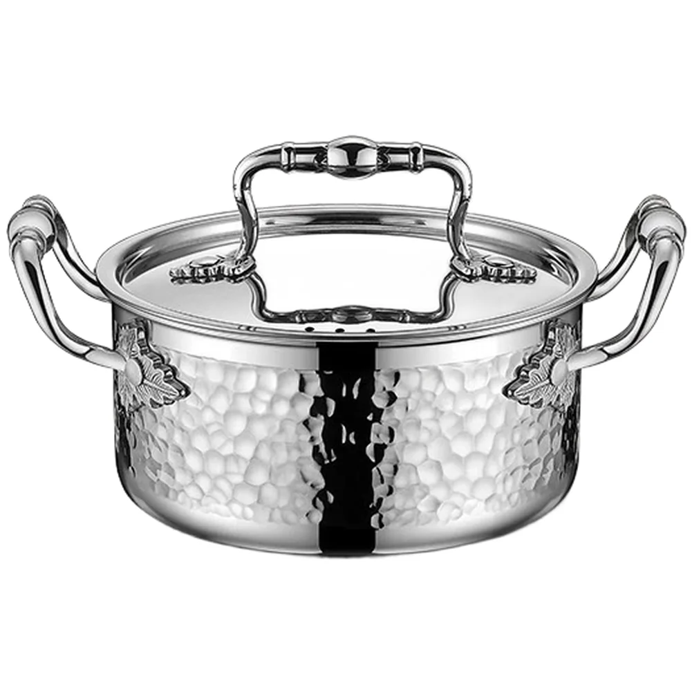 Induction Ready Small Hot Pot Made of 304 Stainless Steel with Thermal Efficient Aluminum Core and Secure Lid Attachment