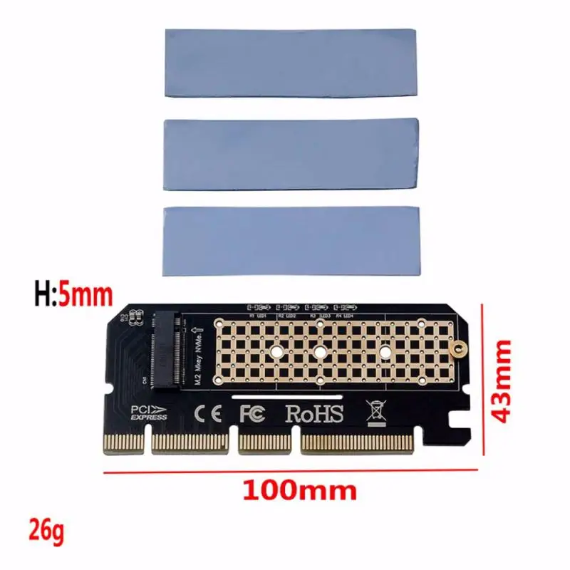 إلى PCIE x16 بطاقة محول Pci-e إلى m.2 تحويل محول NVMe SSD محول m2 M مفتاح واجهة PCI Express 3.0x4 2230-2280 الحجم