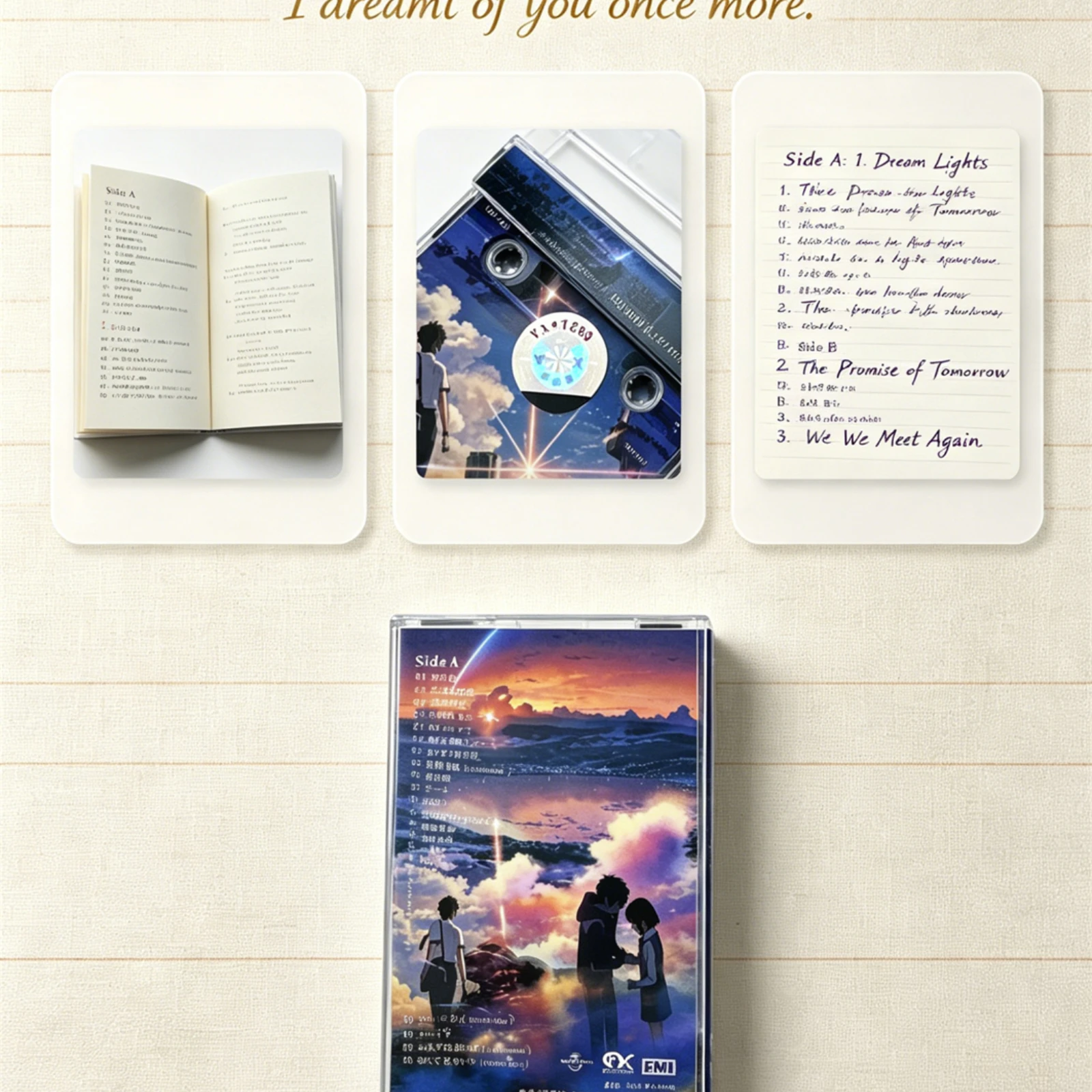RADWIMPS Your Name. Anime OST Cassette Tape with Art Card Retro Collectible Gift for Fans view 2