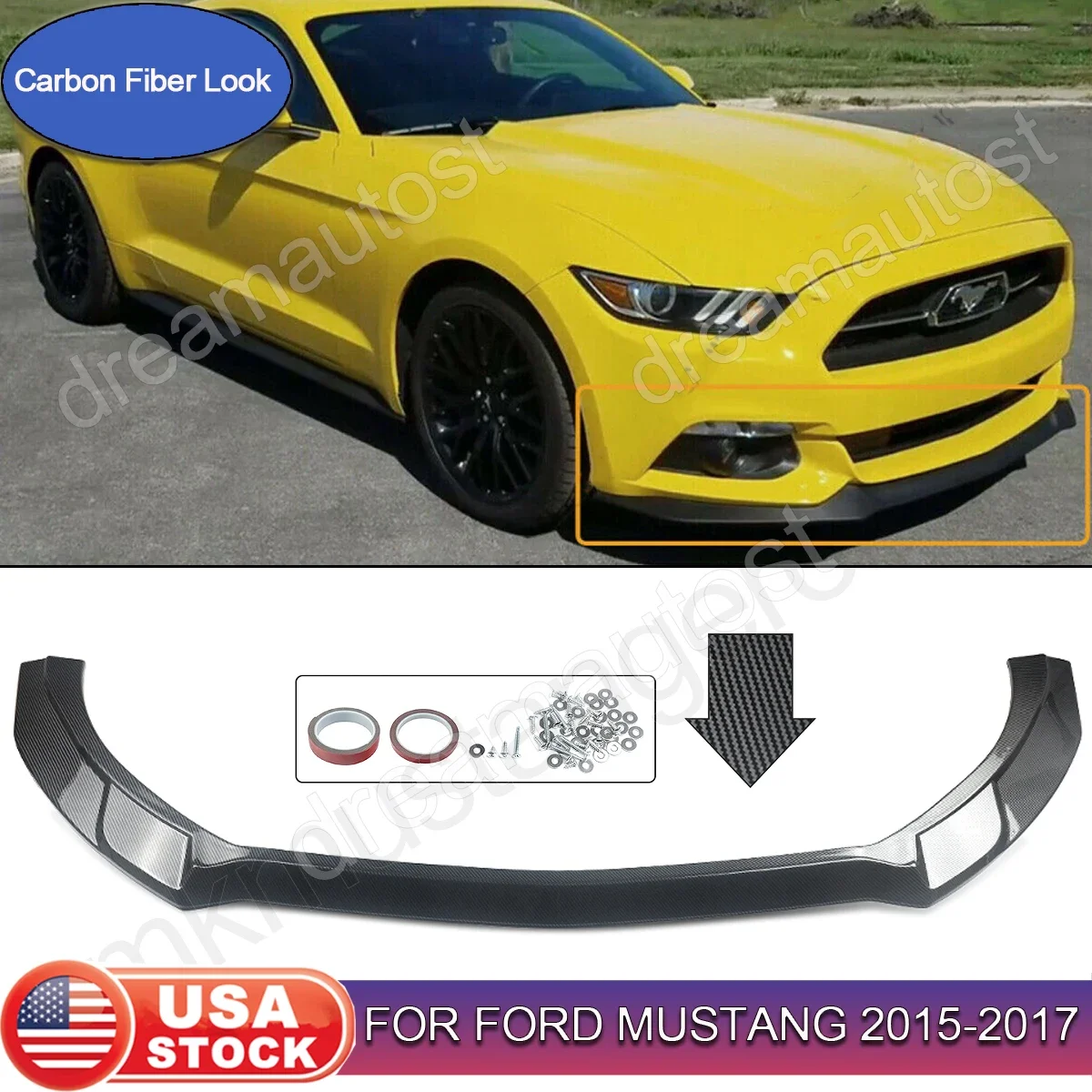 

Разветвитель губ переднего бампера MAGICKIT для Ford Mustang Coupe 2D 2015-2017, аксессуары для автомобиля, прямая замена