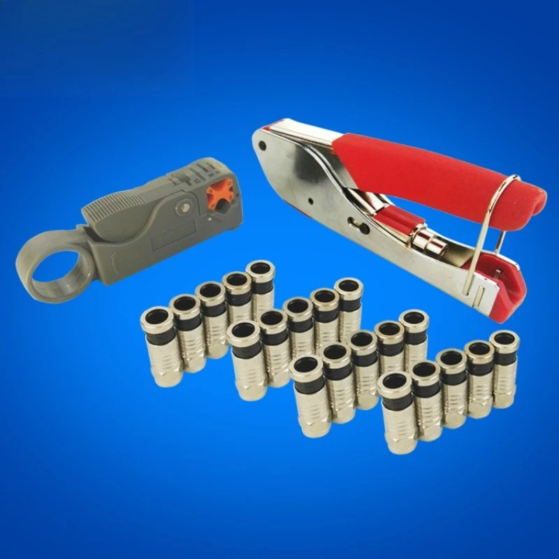 For F-head crimping tool set Coaxial cable stripping pliers Extrusion pliers Video cable installation set