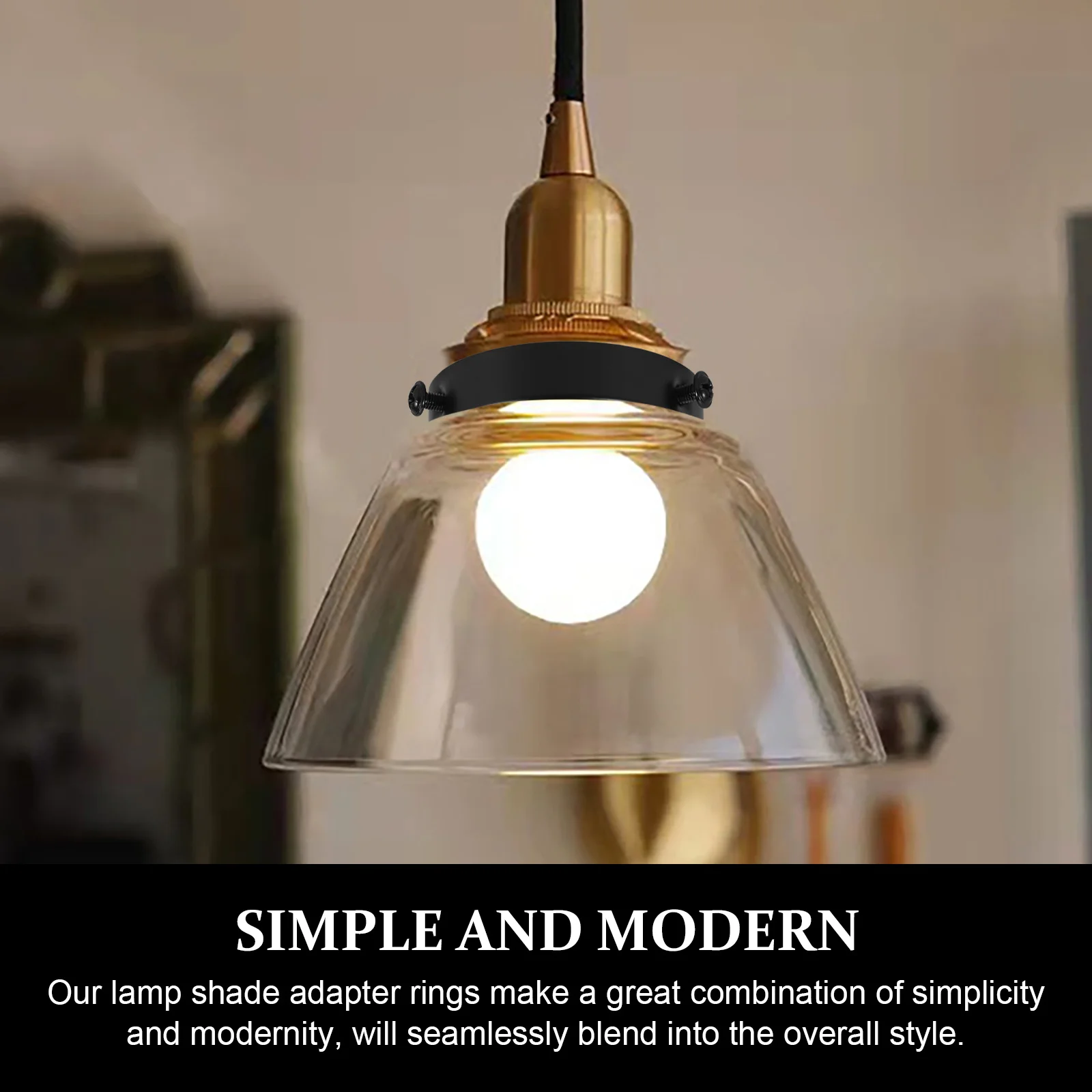 

Retro 3-Hole Lamp Shade Adapter Ring Metal Socket Replacement For Pendant Table Floor Lamp Durable Fixing Ring Light