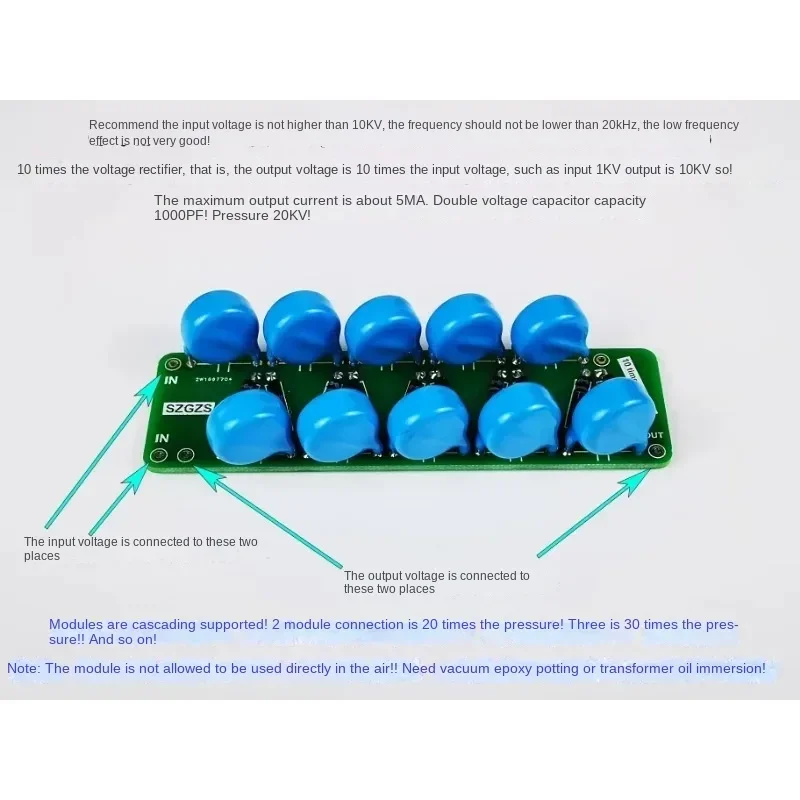 Rectifier Static High Voltage High Frequency Multiplier 10KV Input High Voltage Generator 2CL77 GT05F20