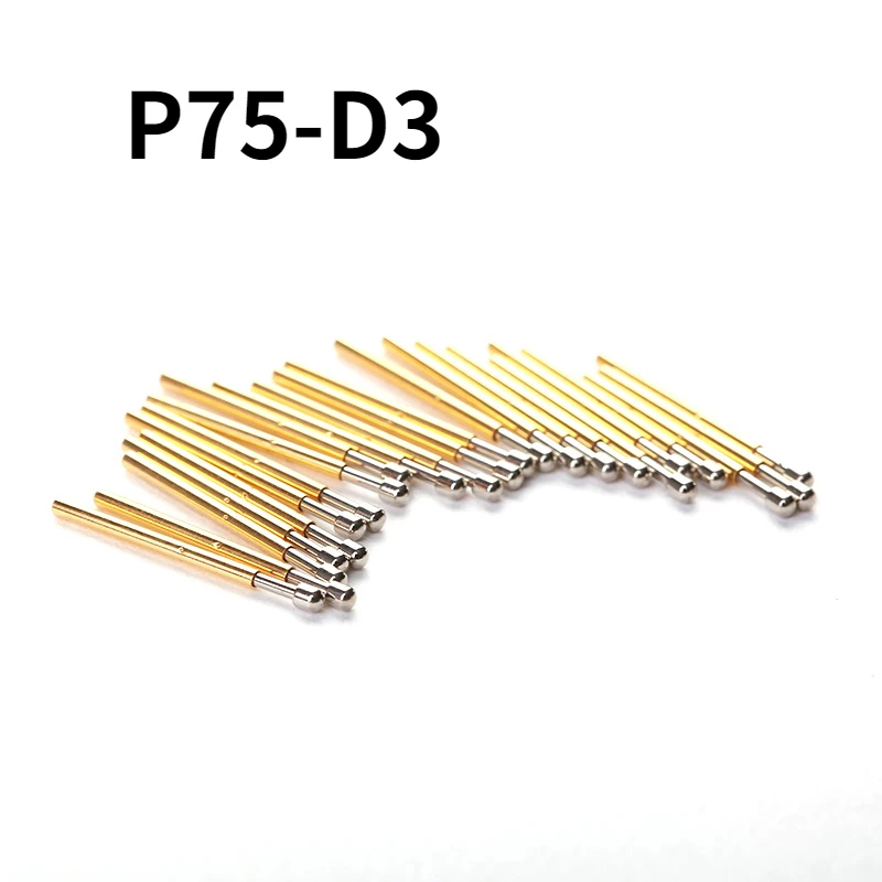 100 PCS/Pack P75-D3 Big Round Head Spring Test Probe Outer Diameter 1.5 Mm Needle Length 16.5 Mm PCB Pogo Pin
