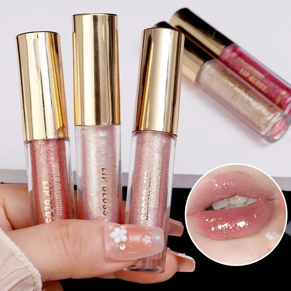 Diamant Glitter Lip gloss wasserdichte feuchtigkeit spendende Lippen glasur dauerhafte schimmernde glänzende Spiegel flüssige Lippenstift koreanische Make-up-Kosmetik