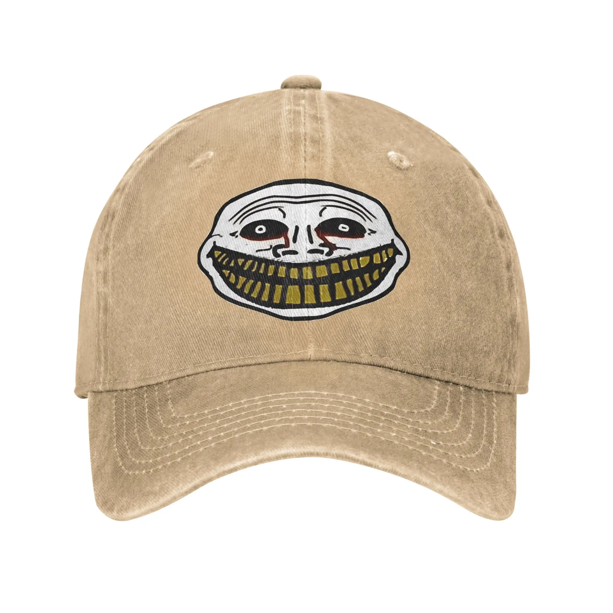 Troll Face Meme Casual Baseball Cap Summer  Trucker Hat Sun-Proof Running Hippie Snapback Cap Men Adult y2k Cool Baseball Caps