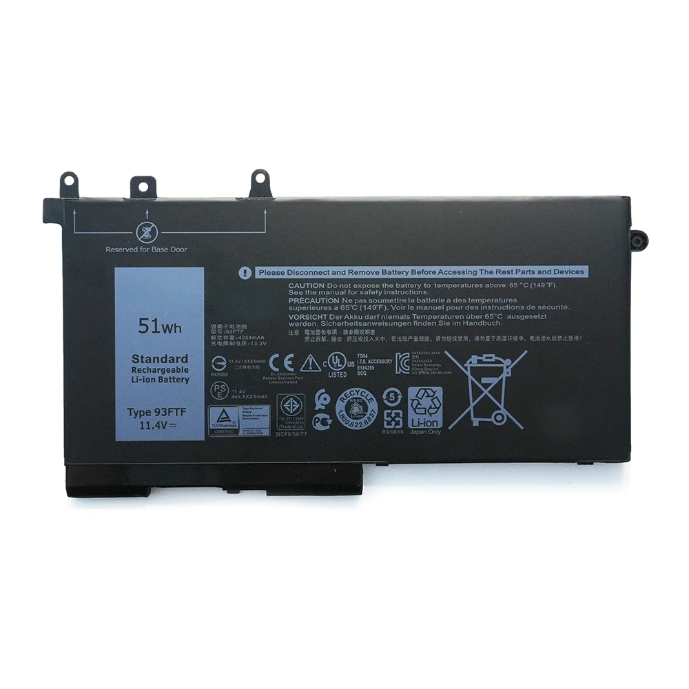 7XINbox 93FTF 83XPC 11.4V 51Wh 4254mAh Laptop Battery For Dell Latitude 5280 5290 5480 5490 5580 5590 E5491 14 5491 15 5591