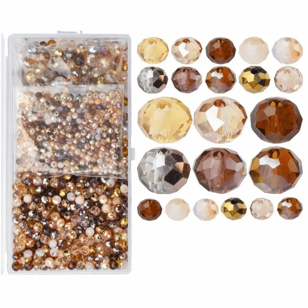 1000Pcs Jewelry Making Assorted Round Beads DIY Making Geometric Shape DIY Jewelry Accessories Crafts String Beads Loose Bead
