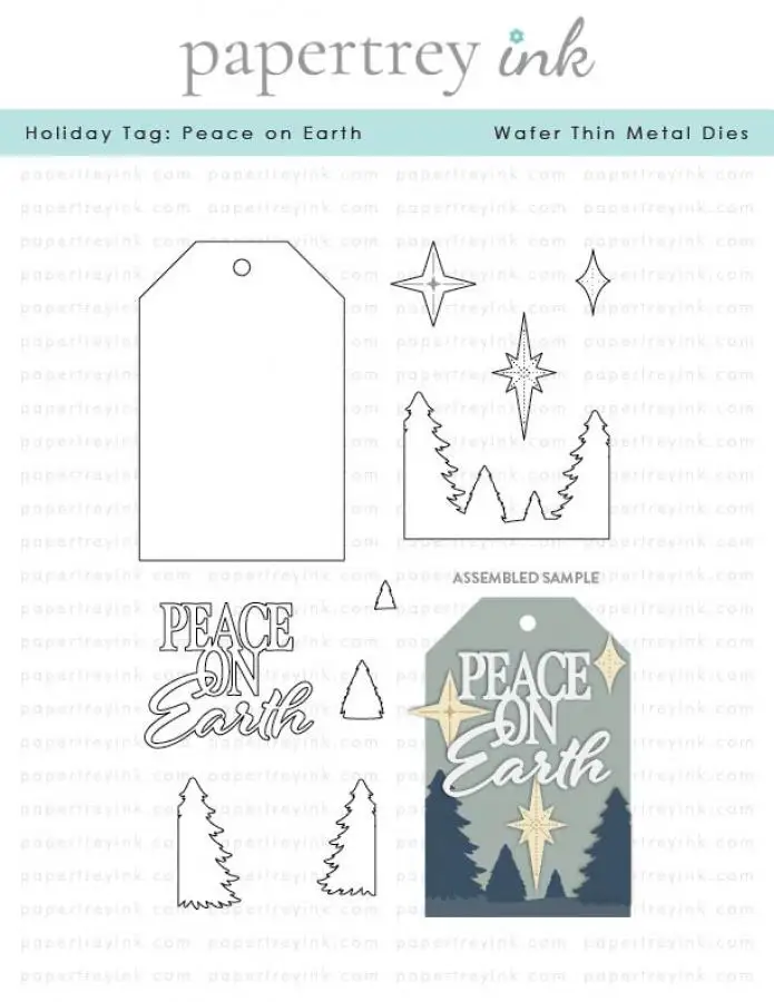 

Peace on Earth Tag Metal Cutting Dies for DIY Making Card Scrapbook Embossed Paper Album Craft Supplies Template Decoration