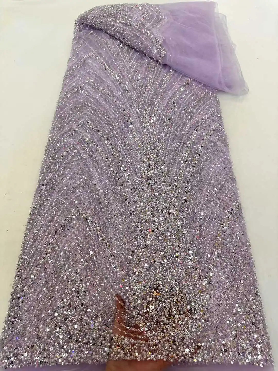 

Высокое качество, модная африканская тюль с блестками, вышитая кружевная ткань для жениха, кружевная ткань с бисером для нигерийского свадебного платья