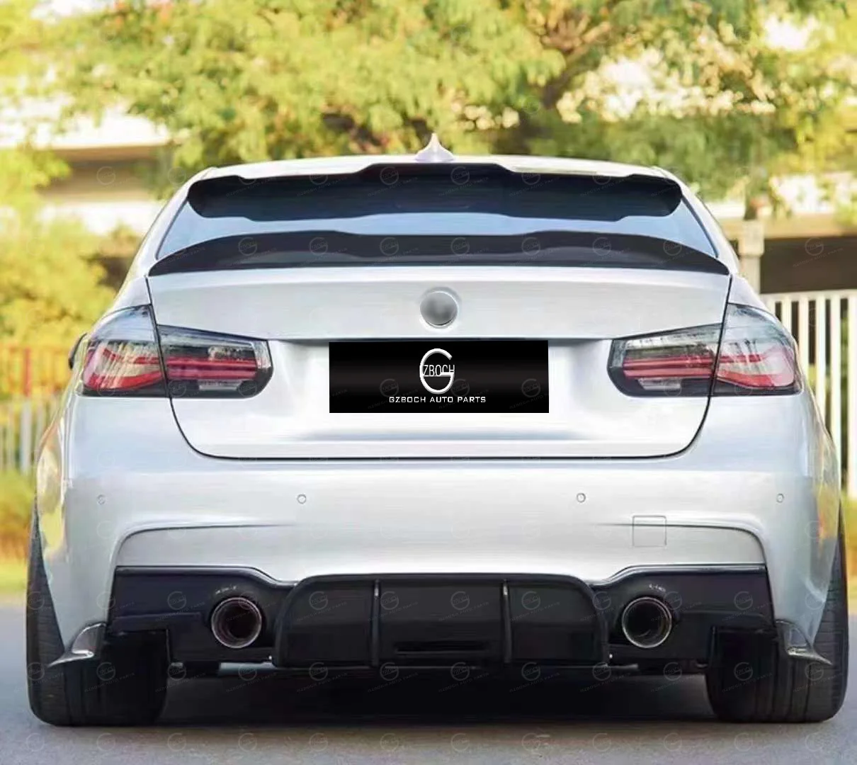 F30 ألياف الكربون الناشر لسيارات BMW 3 Series F30 F35 320i 328i 335i 340i M الرياضة الشفة الخلفية M-tech F30 GEEX نمط الناشر الخلفي #6