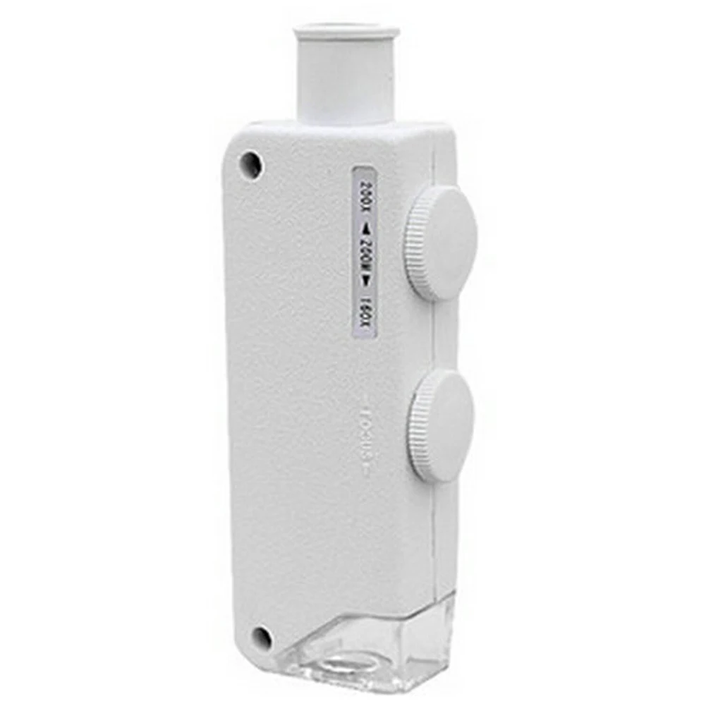 160-200X Adjustment Handhed Portable LED Microscope LED Lighted Pocket Microscope Magnifier