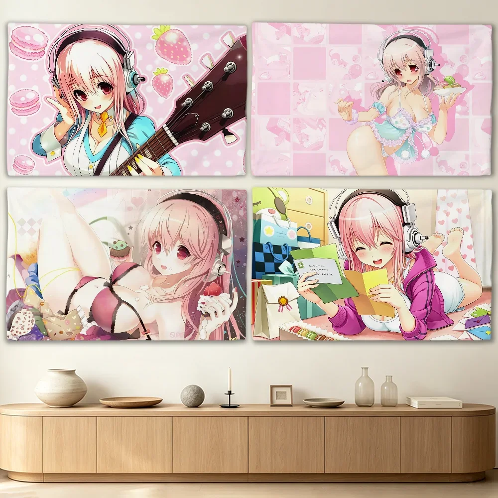 Singer S-Super S-Sonico Cute flag Advertising Banner for Camping Decoration Outdoor & Garage Wall Hanging Decorations
