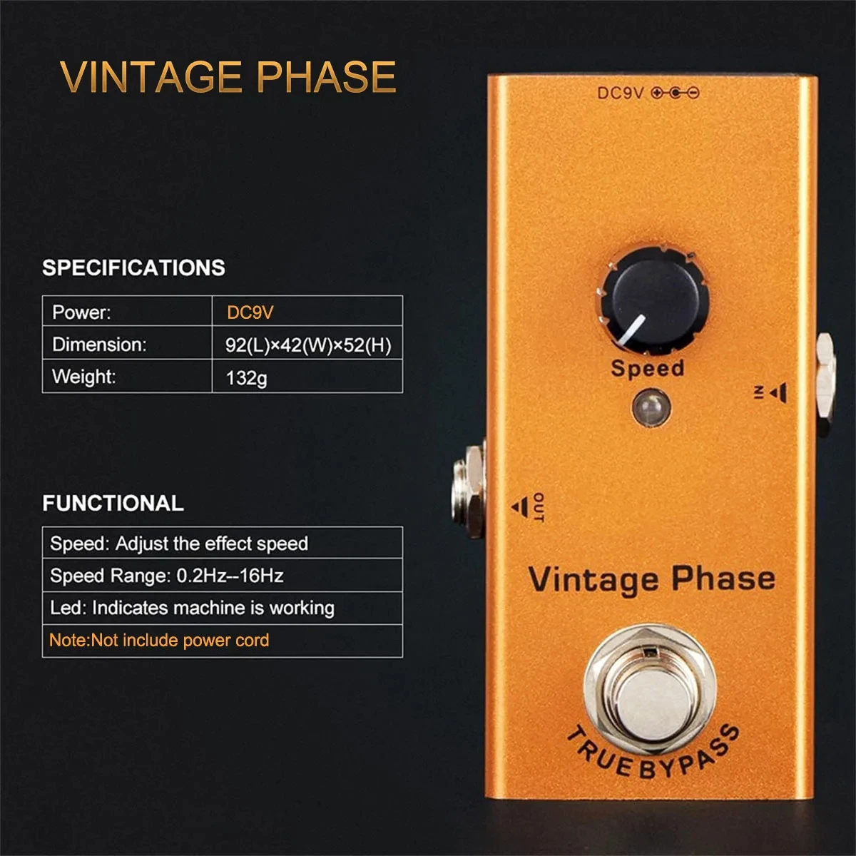 Electric Guitar Effect Pedal Vintage Overdrive//Crunch Distortion/US Dream/Classic Chorus/Digital Delay/Analog Delay/Tremolo