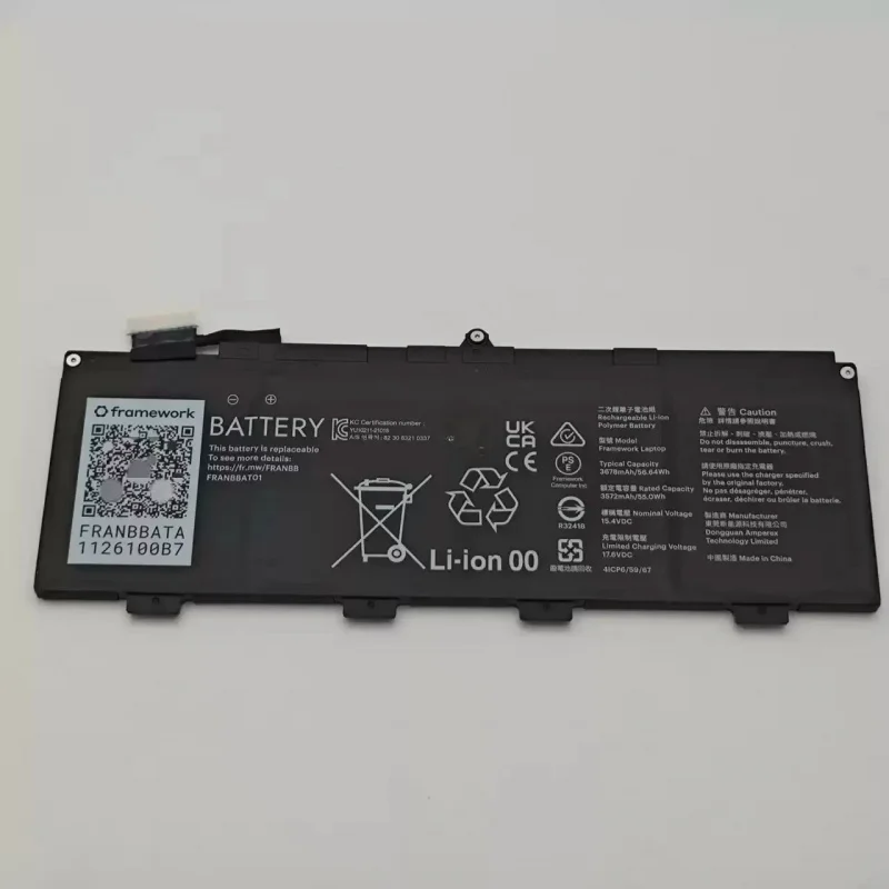 

15.4V 3678mAh Rechargeable Li-polymer Battery For Framework Laptop 13 Series 56.64WH