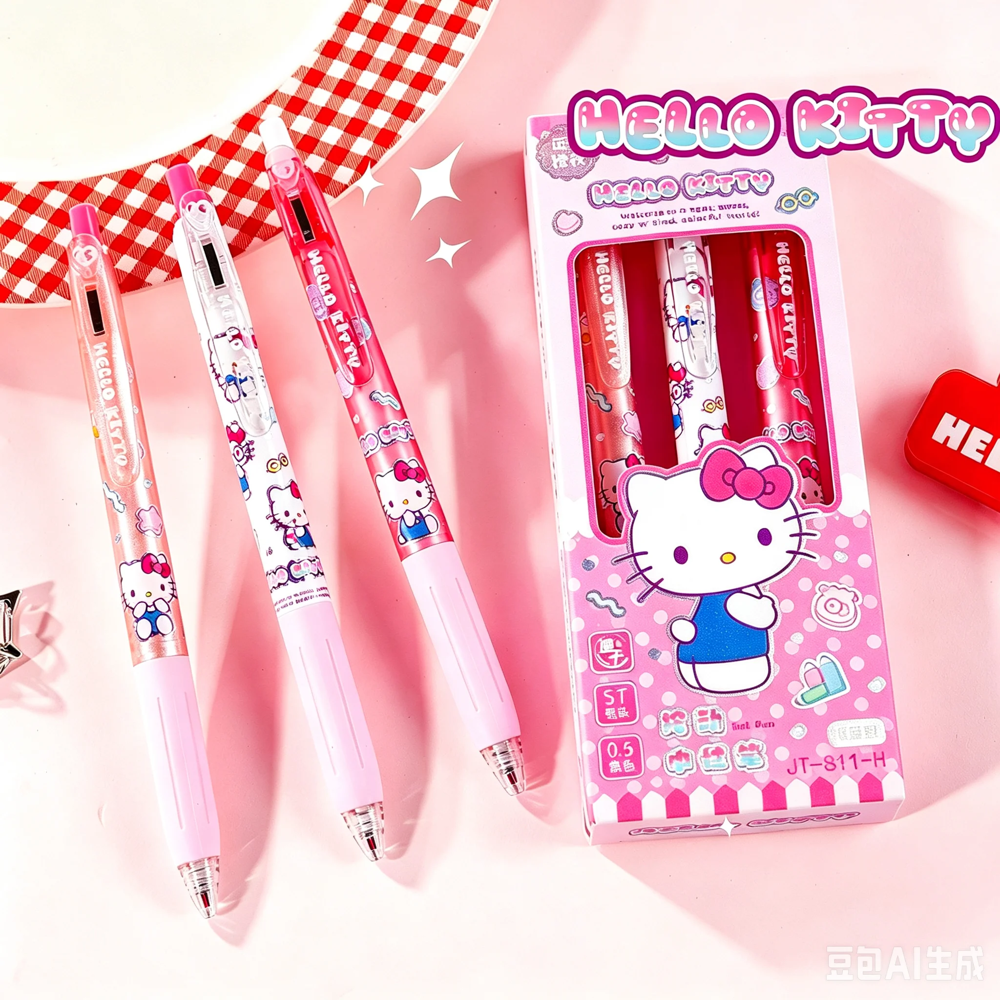 3 Pcs/Set Sanrio Erasable Gel Pen Hello Kitty Kuromi Cinnamoroll 0.5mm Black Ink School Office Supplies Stationery Gifts