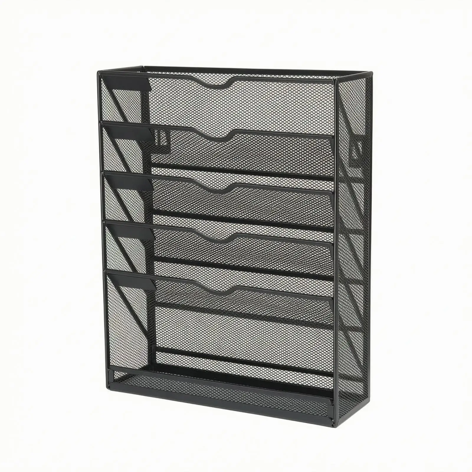 Metal Desktop Document and File Organizer Open-Front Metal Desktop File Organizer Space-Saving Slim for Office, Home Workspace